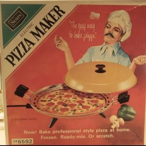 Vintage Sears Electric Pizza Maker Retro Harvest Gold